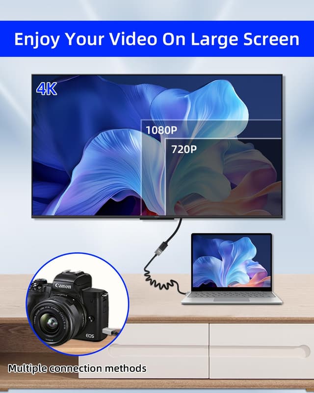 Thumbnail 2 de YANBORONSN 4K Micro HDTV Coiled Cable