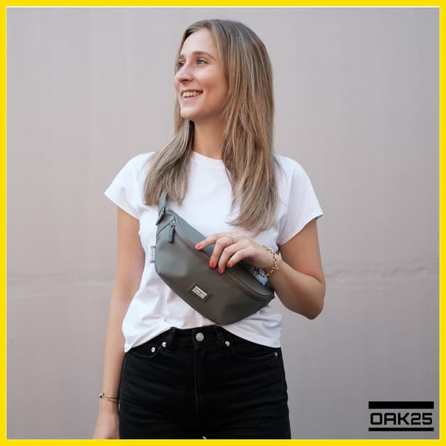 Thumbnail 6 de OAK25 Marsupio Unisex Everyday Sling verde con tessuto idrorepellente e scomparto antifurto