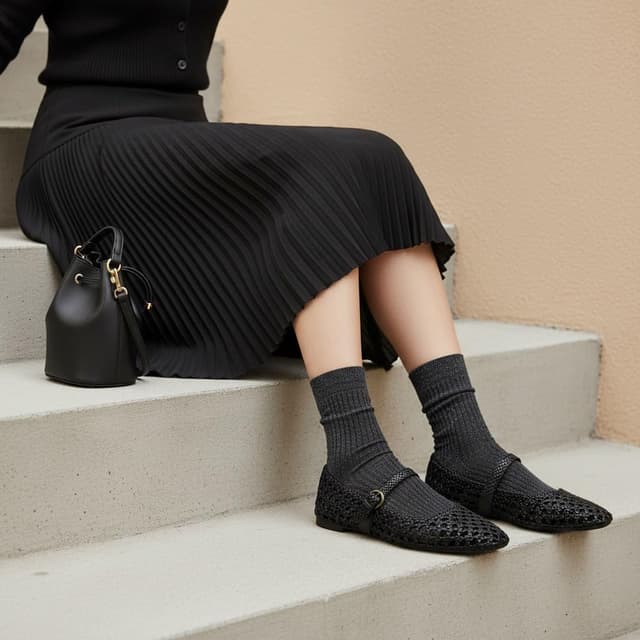 Detalle 2 de CUSHIONAIRE Weston Women’s Mary Jane Ballet Flats with Adjustable Ankle Strap