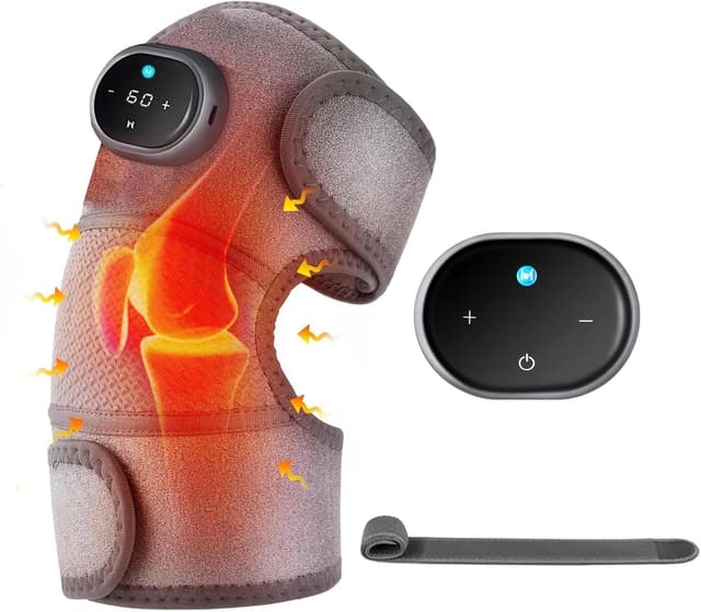 Detalle de Cordless heated knee support massager with heat, 3 modes and 3 heating levels