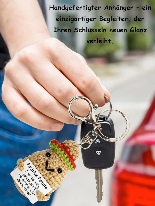 Detalle de MLZTINGR handgefertigter mexikanische Kartoffel Schlüsselanhänger aus Baumwollgarn