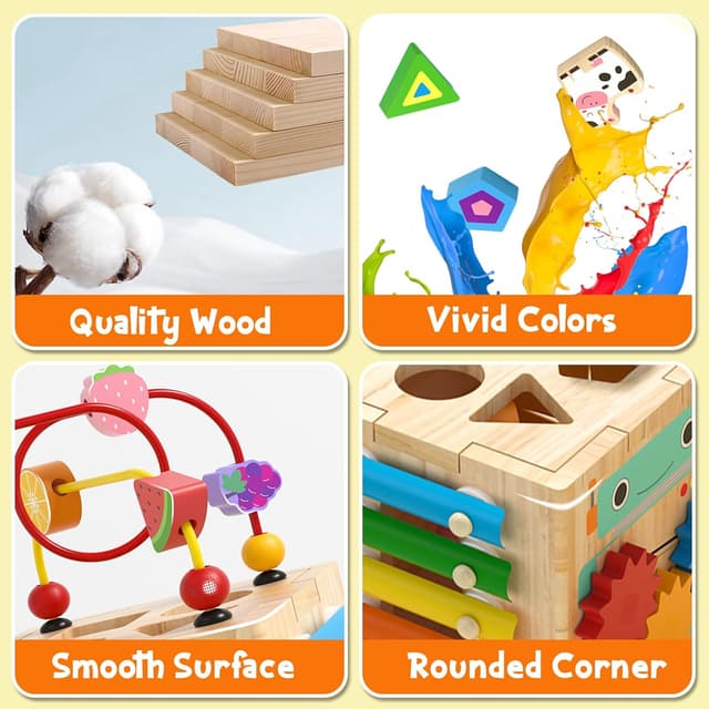 Detalle 2 de LZDMY Montessori Activity Cube 7 in 1