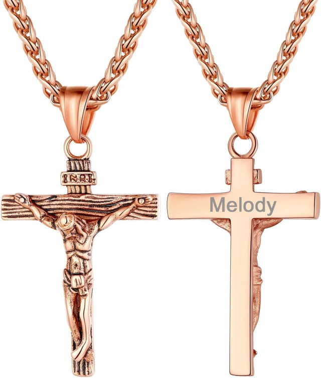 Thumbnail 5 de U7 Collana uomo Crocifisso in acciaio 55+5 cm