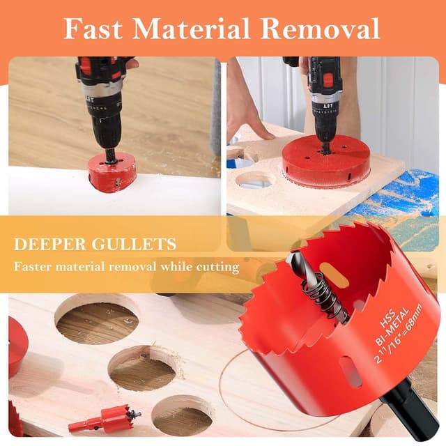 Detalle 2 de GARHWAL 68mm Bi-Metal Hole Saw Set for Wood, Metal & Wall Work