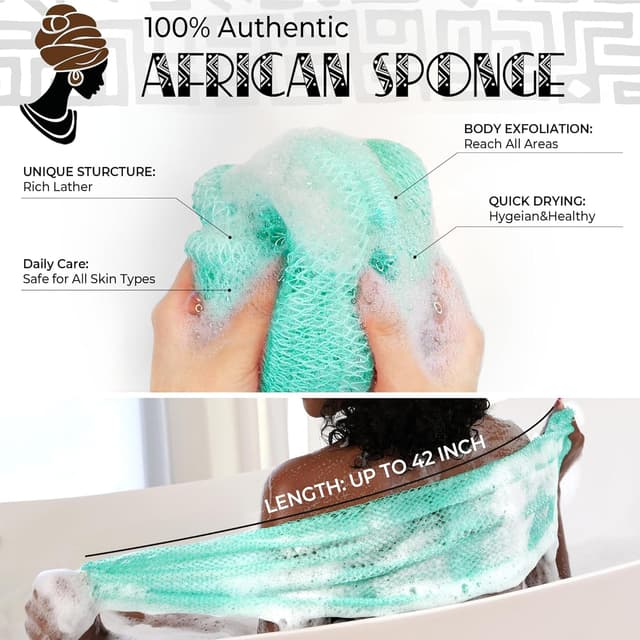 Thumbnail 1 de Afro Scrubber African Exfoliating Net Sponge 2-pack