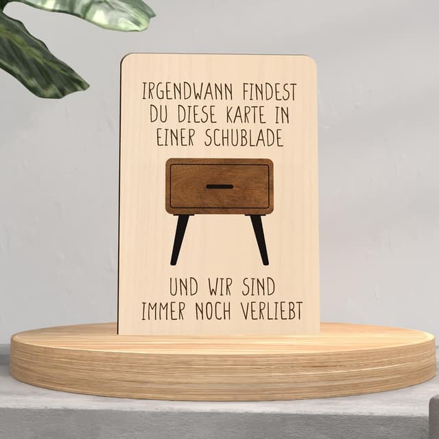 Thumbnail 3 de Geschenkkarte aus Holz Paar Geburtstagskarte