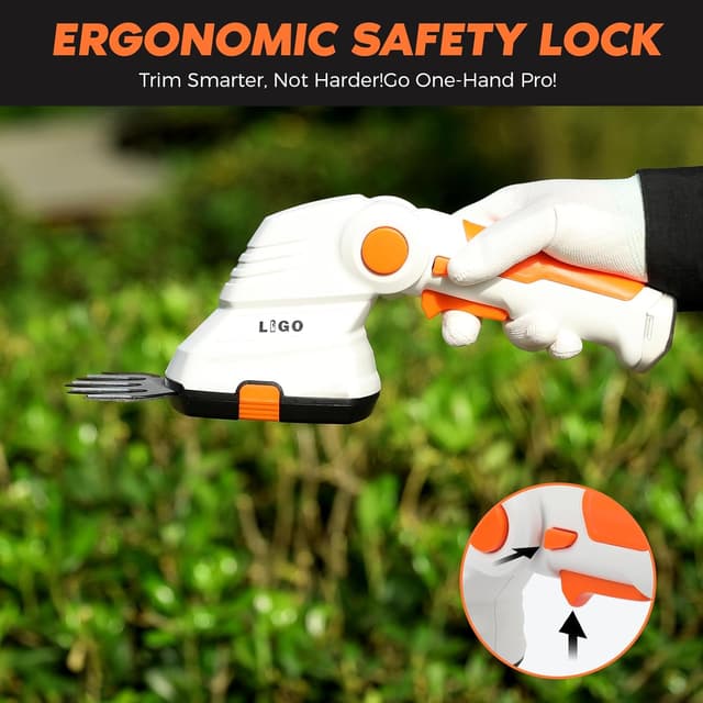 Detalle de LIGO Cordless Grass Shear and Shrub Trimmer 2-in-1 (7.2V) – lightweight cordless lawn edger and hedge clipper
