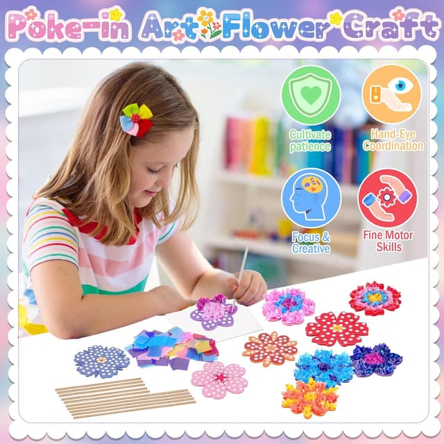 Detalle 2 de Eichhoo Poke-in Flower Craft Kit 10 Flowers