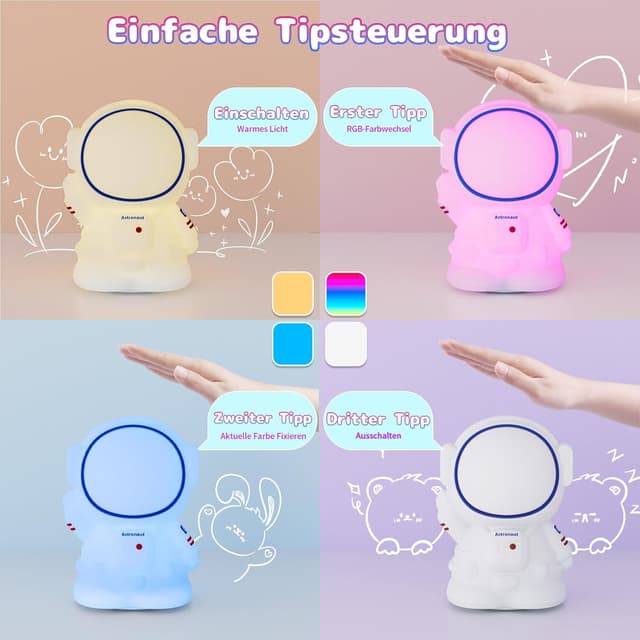 Detalle 2 de K KASONIC Nachtlicht RGB Silikon mit 9 h