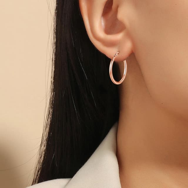 Detalle de Loutade 925 Sterling Silber Creolen-Set (3 Paare) – hypoallergene Knorpel-Creolen, 13/16/20 mm, unisex