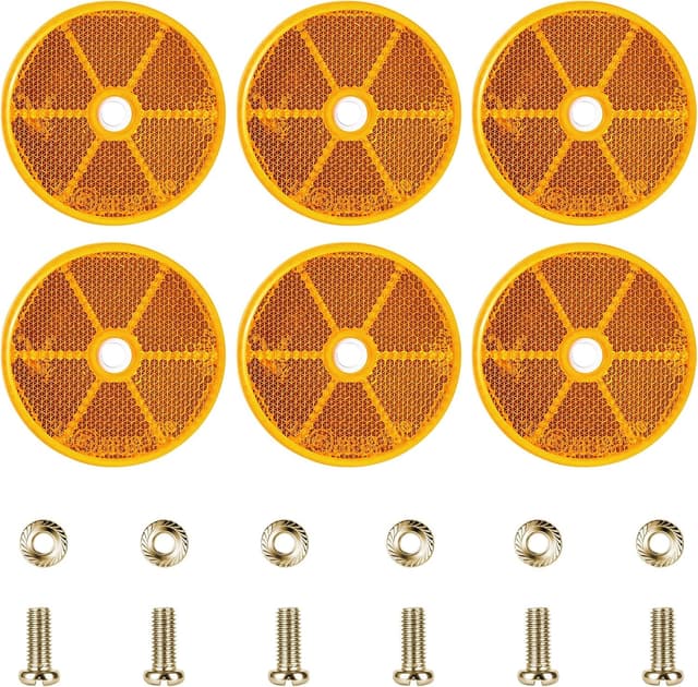 Detalle de AYBUY 6 catarifrangenti tondi da 60 mm per rimorchio, auto, trattore e altri veicoli