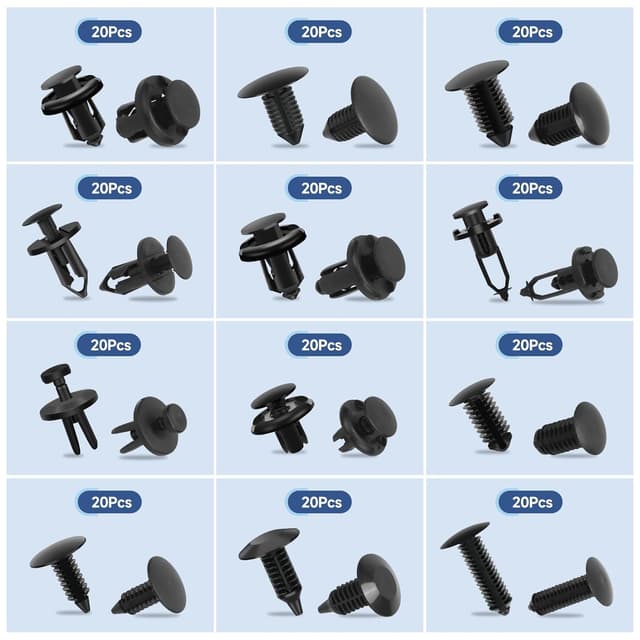 Thumbnail 2 de Einesin 240PCS Car Push Retainer Clips & Auto Fasteners Assortment, Plastic Push Pin Rivets Expansion Screws Replacement Most Popular Sizes Auto Push Pin Rivets Set -Door Trim Panel Fender Clips (240)
Einesin 240PCS Car Push Retainer Clips & Auto Fast…