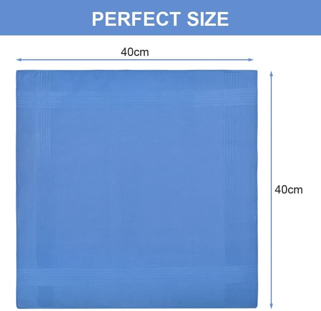 Detalle de Aomig cotton gents hankies set, 12 pack