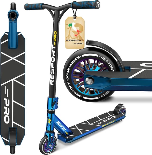 Detalle de RE:SPORT Revo Pro monopattino stunt per bambini e adulti, ruote PU 110 mm, Y-Bar e cuscinetti ABEC 9
