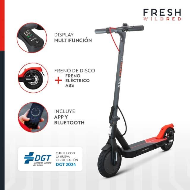 Detalle 2 de Olsson Brothers Patinete eléctrico Olsson Fresh Wild Red 🚦