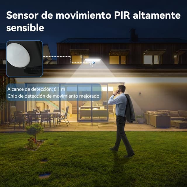 Detalle de JESLED Luz Solar Exterior con 90 LEDs y Sensor de Movimiento