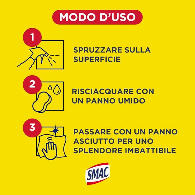 Detalle de Smac Sgrassatore Cucina al Limone spray multisuperficie con tecnologia Zero Aloni, 650 ml (12 pezzi)