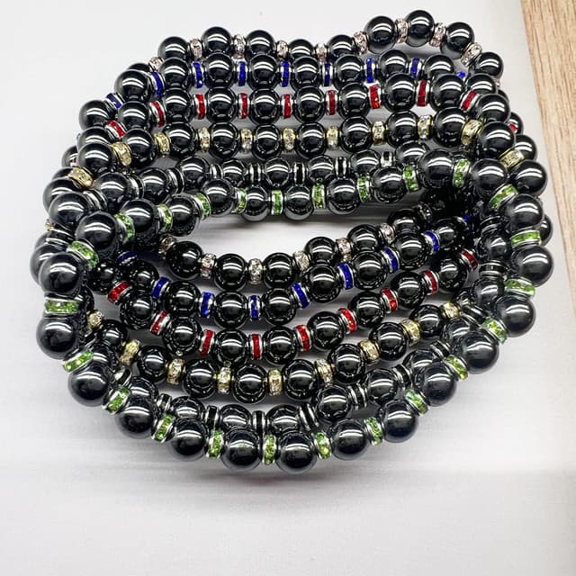 Detalle de Apocalyptic-K Magnetarmband mit Strasssteinen (6/8 mm), antistatisch