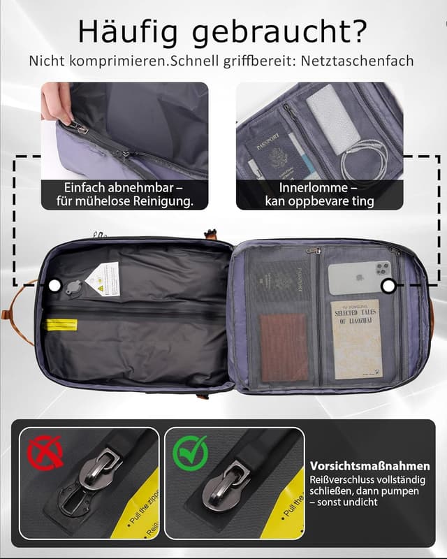 Thumbnail 4 de COOLIFE Vakuum Rucksack 40x20x25 Ryanair