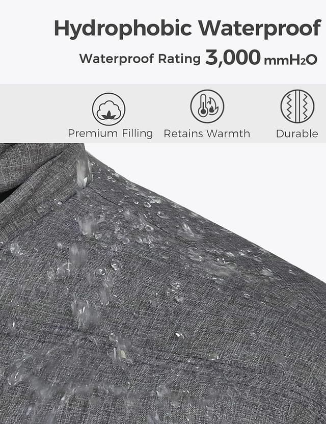 Detalle de Wantdo Giacca con cappuccio antivento invernale imbottita da lavoro e trekking