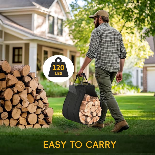 Thumbnail 5 de ZIPEEU Metal Firewood Log Holder for Fireside 16.92x21x13 in