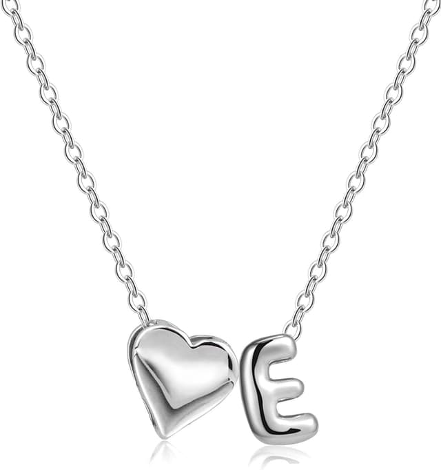 Detalle de LIHELEI Silber-Herz-Initialen-Halskette (925) von A bis Z – zierliche Herz-Anhänger für Damen