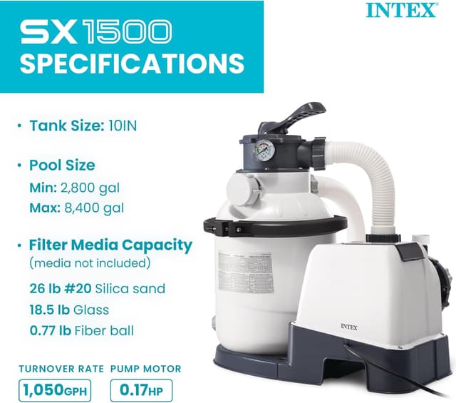 Detalle de Intex SX1500 1500 GPH sand filter pump