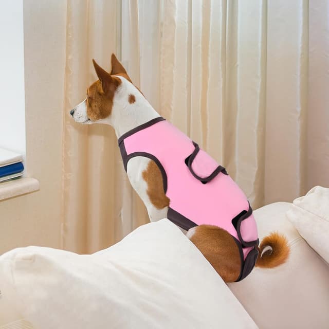 Detalle 2 de ASENKU Hundebody nach OP als Wundschutz – Anti-Lecken & Kegel-Alternative, Rosa (Größe XS)