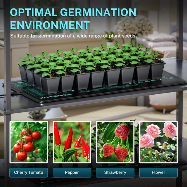 Thumbnail 6 de HG Power Tapis chauffant avec thermostat 110W – lot de 2 (53 x 25 cm) avec contrôleur