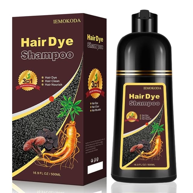 Detalle de Chestnut Brown Hair Dye Shampoo 3-in-1 (Instant, Long-Lasting) — Gray Coverage for Men & Women