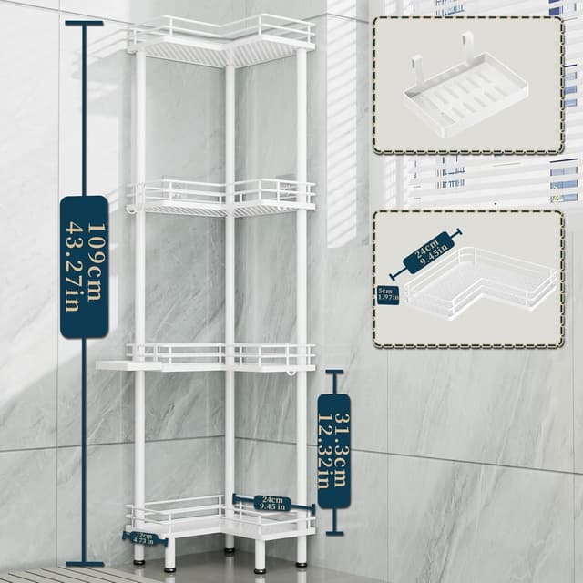 Thumbnail 6 de Consumest Corner Shower Caddy 4-Tier shower organizer