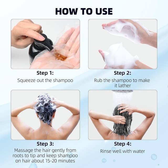 Detalle de Ivnil 3-in-1 Black Hair Dye Shampoo for Gray Coverage