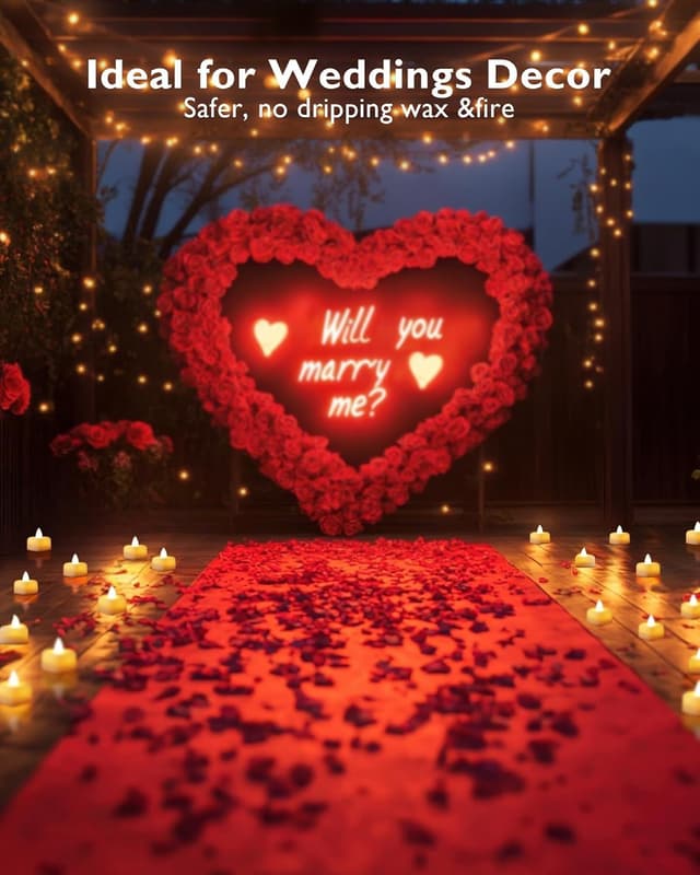 Thumbnail 4 de Homemory 2000 rose petals with 24 LED tealights 🌹