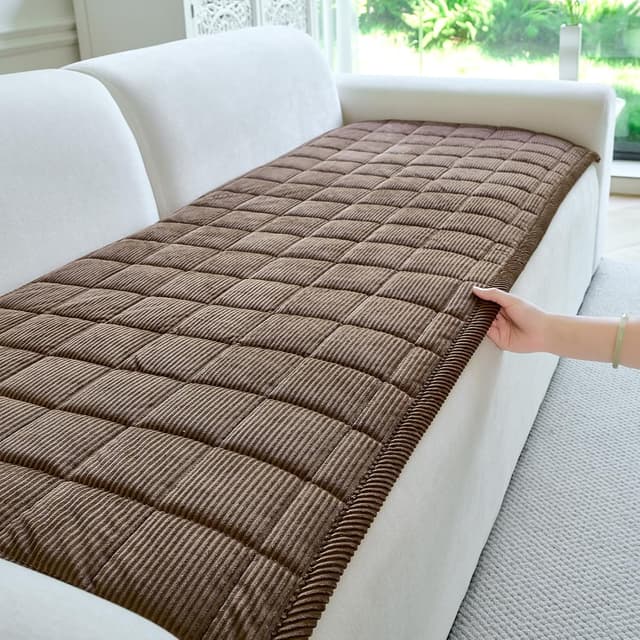 Detalle de PJLZJFBY Washable Non-Slip Fuzzy Couch Cover for Dogs (Dark Brown, 27.6"x94.5", 1 PC)