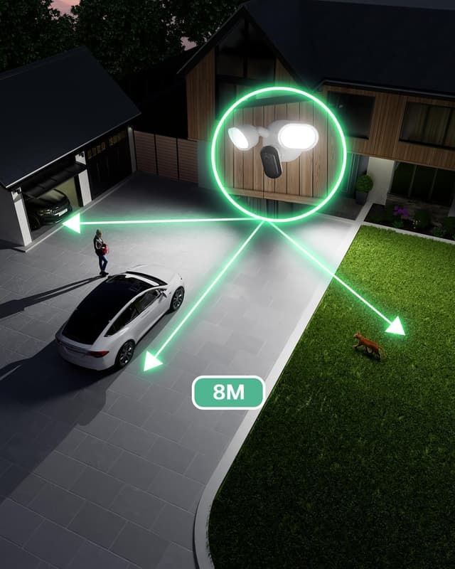 Detalle 2 de Arlo Floodlight 2K con cavo: telecamera Wi‑Fi da esterno con 2K HDR e visione notturna a colori