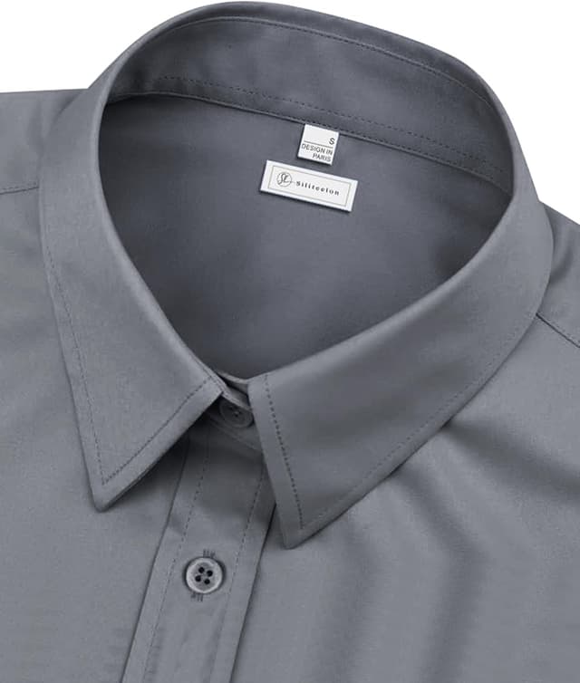 Detalle de siliteelon Damen-Bluse bügelfrei im Regular fit – Stretch-Oberhemd für Business und Freizeit