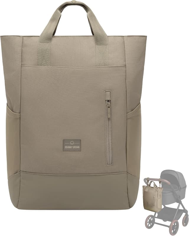 Detalle de Johnny Urban Wickelrucksack & Wickeltasche für Kinderwagen Blair – 16 Liter, wasserabweisend