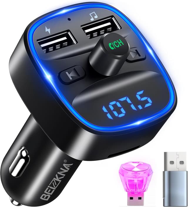 Detalle de Bluetooth 5.3 FM Transmitter Auto Adapter