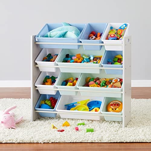 Detalle 2 de Amazon Basics Organizador de juguetes 12 compartimentos 27,7×85,3×79 cm