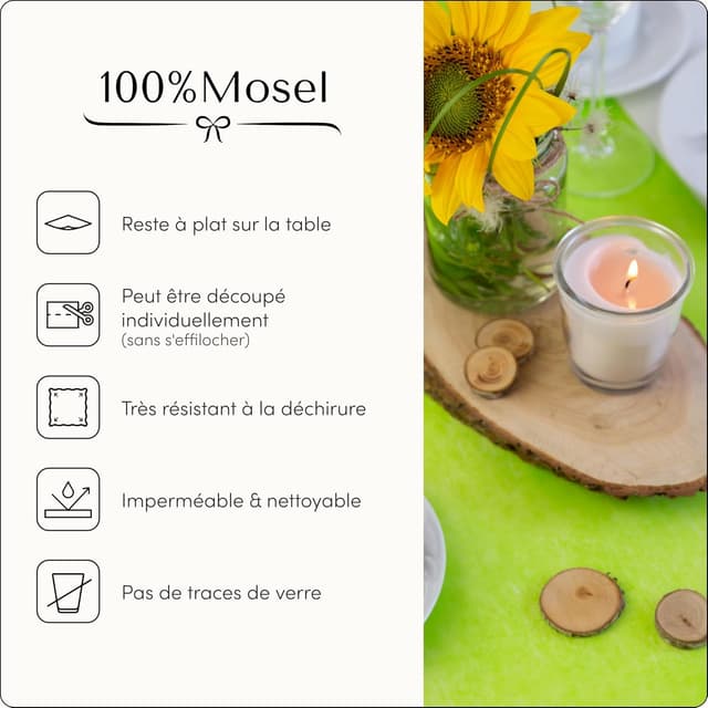 Thumbnail 5 de 100%Mosel Chemin de Table 30 cm x 25 m 🍽