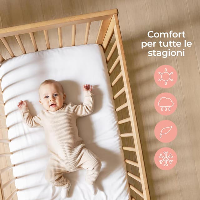 Detalle de Set 2 lenzuola per lettino 70x140 Dreamzie in cotone con angoli Oeko-Tex (rosa/bianco)