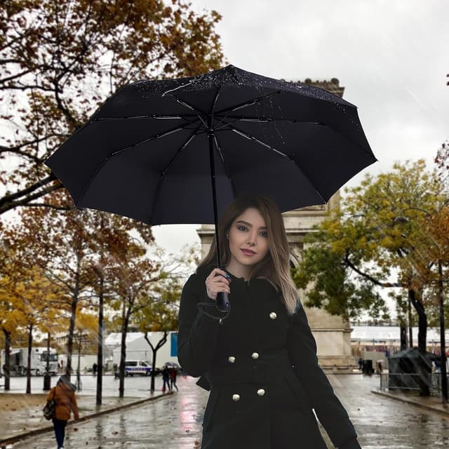 Detalle de SYNHOK Compact Travel Folding Umbrella – durable windproof mini umbrella with auto open/close