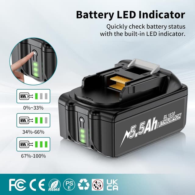 Thumbnail 2 de Makita 18V Battery 5500mAh 2-Pack