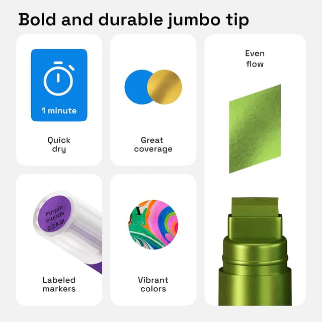 Detalle de Artistro Jumbo Marker-Set 20 Farben