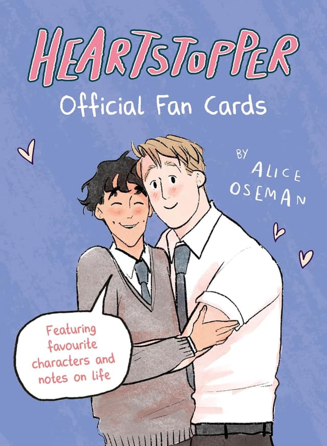 Detalle de Laurence King Heartstopper Official Fan Cards: mazzo di carte illustrate con personaggi e temi di Pride, identità e amicizia