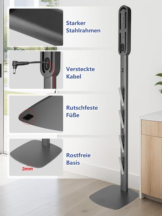Detalle de JUPELI Staubsauger Ständer für Dyson V16/Gen5/V15/V12/V11/V10/V8/V7/V6 – metallisch, bohrfrei mit 4 Haken