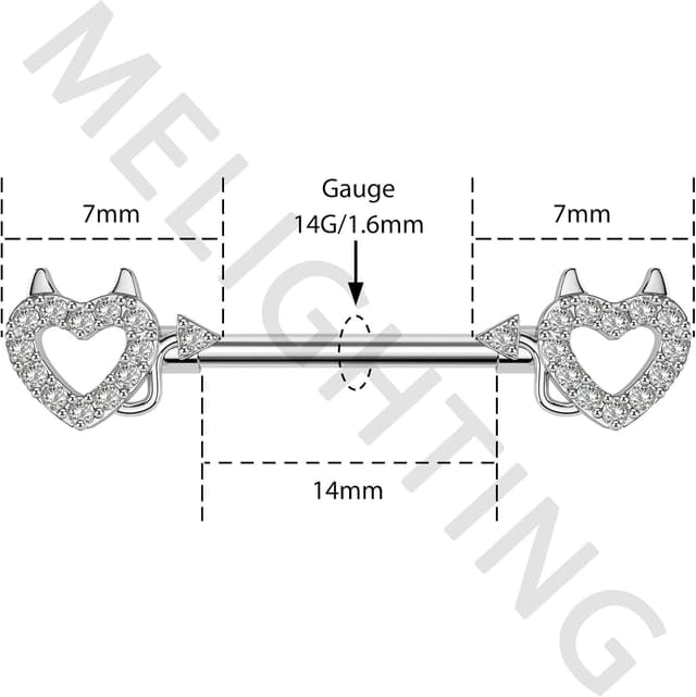 Thumbnail 3 de Melighting piercing capezzolo diavolo 14G