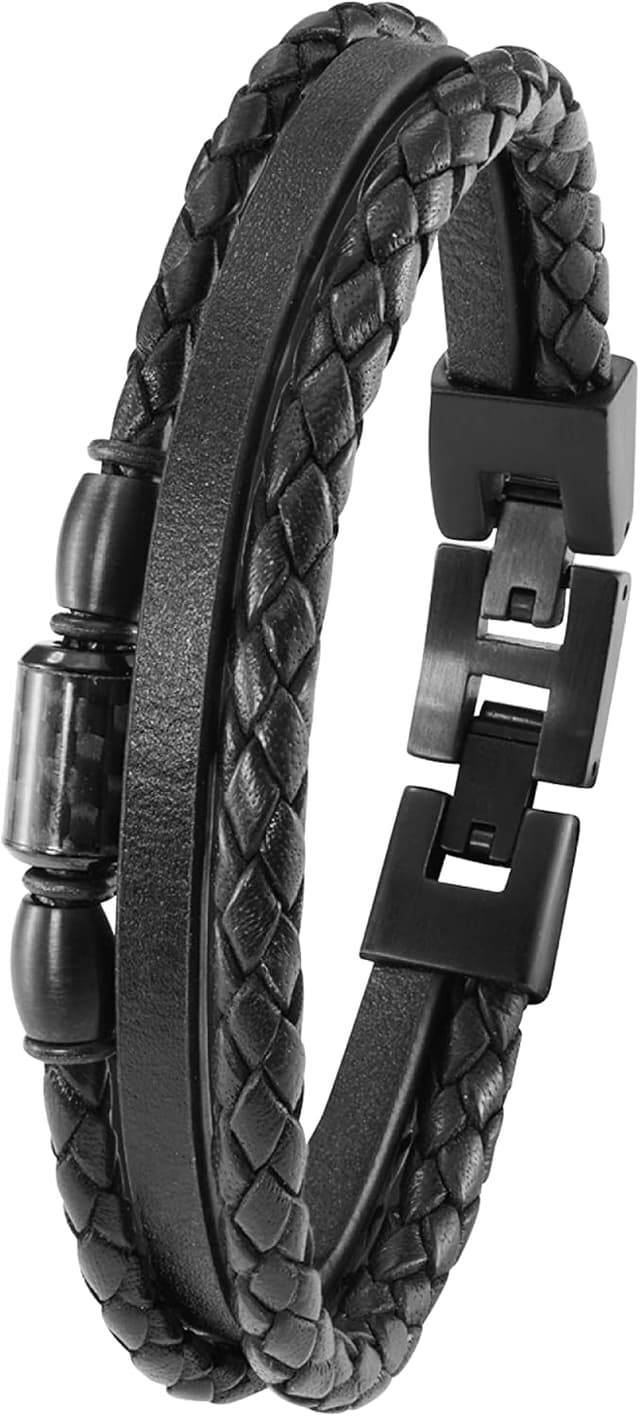 Thumbnail 5 de s.Oliver Bracciale acciaio pelle uomo 20+1,5 cm