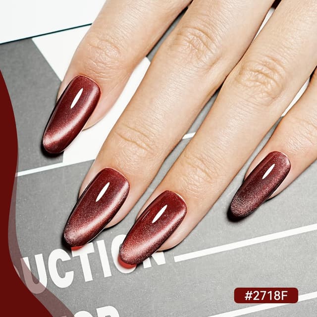 Detalle de JODSONE Smalti semipermanenti magnetici effetto cat eye (10 colori) con base, top coat e magnete