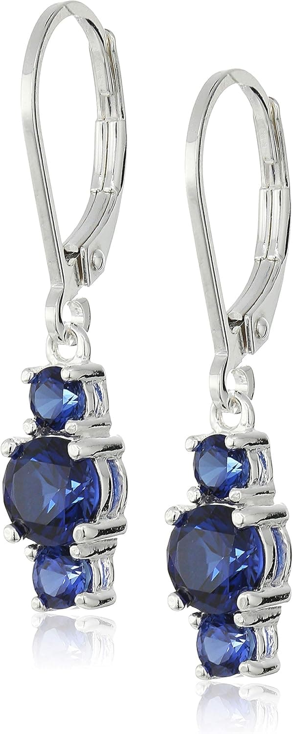 Detalle de Amazon Essentials gemstone leverback earrings